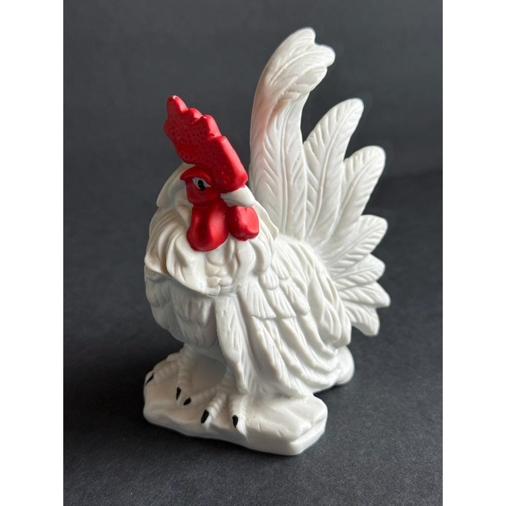 VTG White Ceramic Rooster 4.5" | UC&GC Korea | Farmhouse Cottage Kitchen Decor